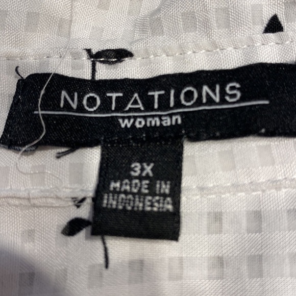 L womens Notations casual floral 3/4 sleeve button down plus size blouse 2X - Picture 3 of 4